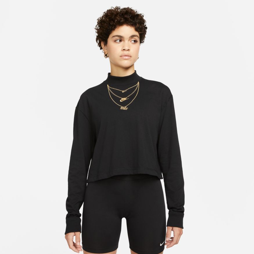 Women's Nike Sportswear Long-Sleeve Mock Neck T-Shirt - The Closet Inc.