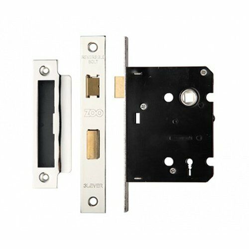 51.05.65 Mortice Door Sash Lock 3 Lever 75mm 3 Satin Stainless