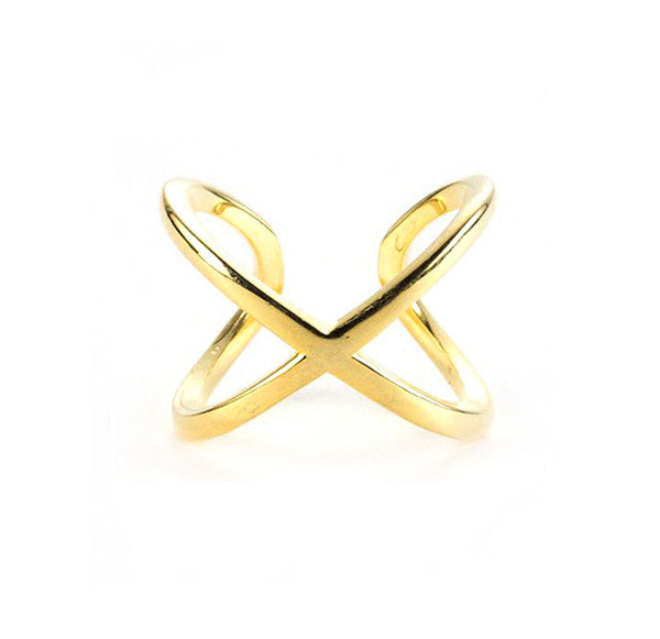 Criss Crossed X Orbital 14k Rose Gold Plated Silver Ring — Jewellery Co.  Australia
