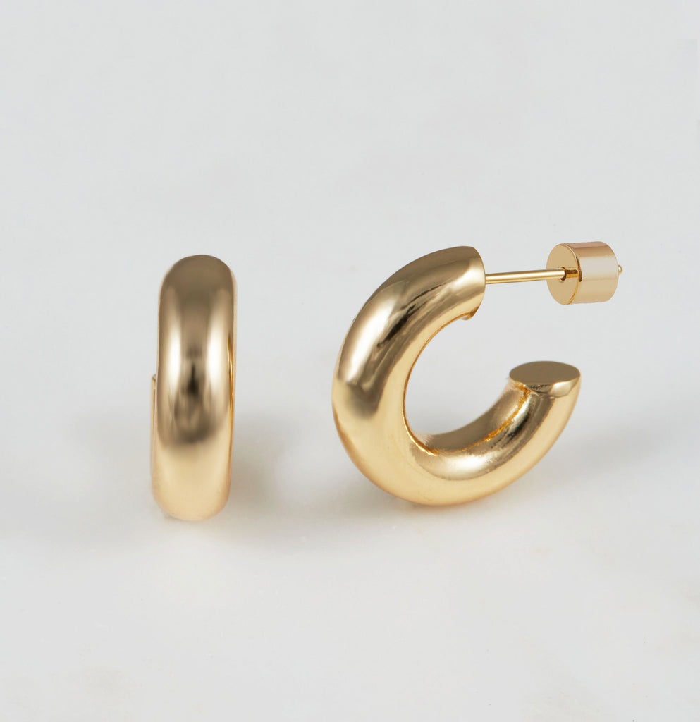 Rumi Hoop, Gold – Natalie B. Jewelry