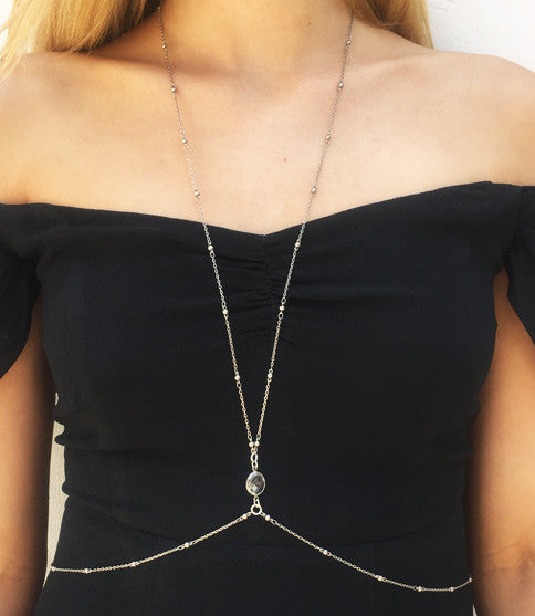 Silver Hot Bod Body Chain, Pyrite – Natalie B. Jewelry