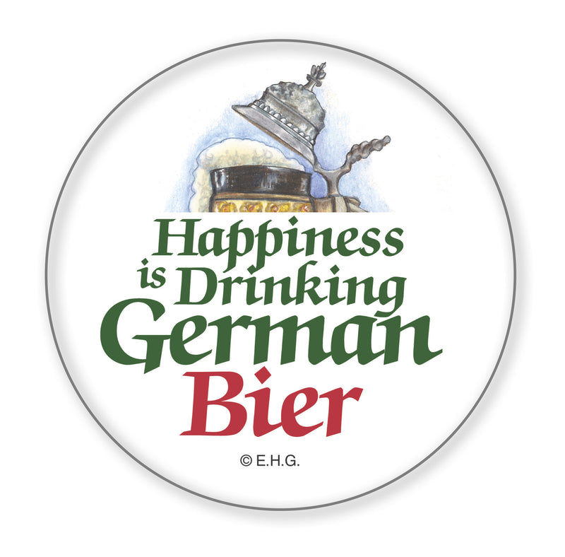Metal Button. Happiness Is Drinking German Bier - OktoberfestHaus.com
 - 1