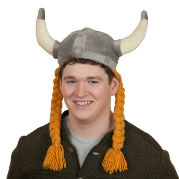 Hat: Cloth Viking Helmet with Braids