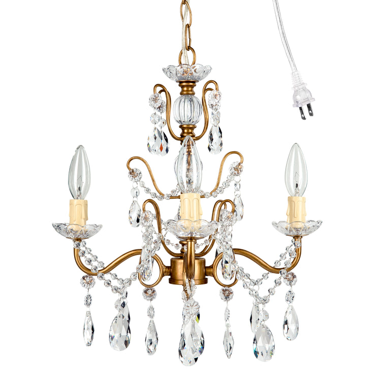 Madeleine Rustic Gold Crystal Plug In Chandelier | Amalfi ...