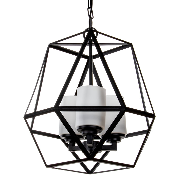 3-Light Black Wrought Iron Chandelier Pendant Light ...