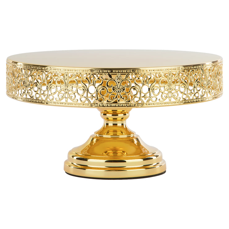 12 Round Gold  Plated Metallic Wedding  Cake  Stand  Amalfi 