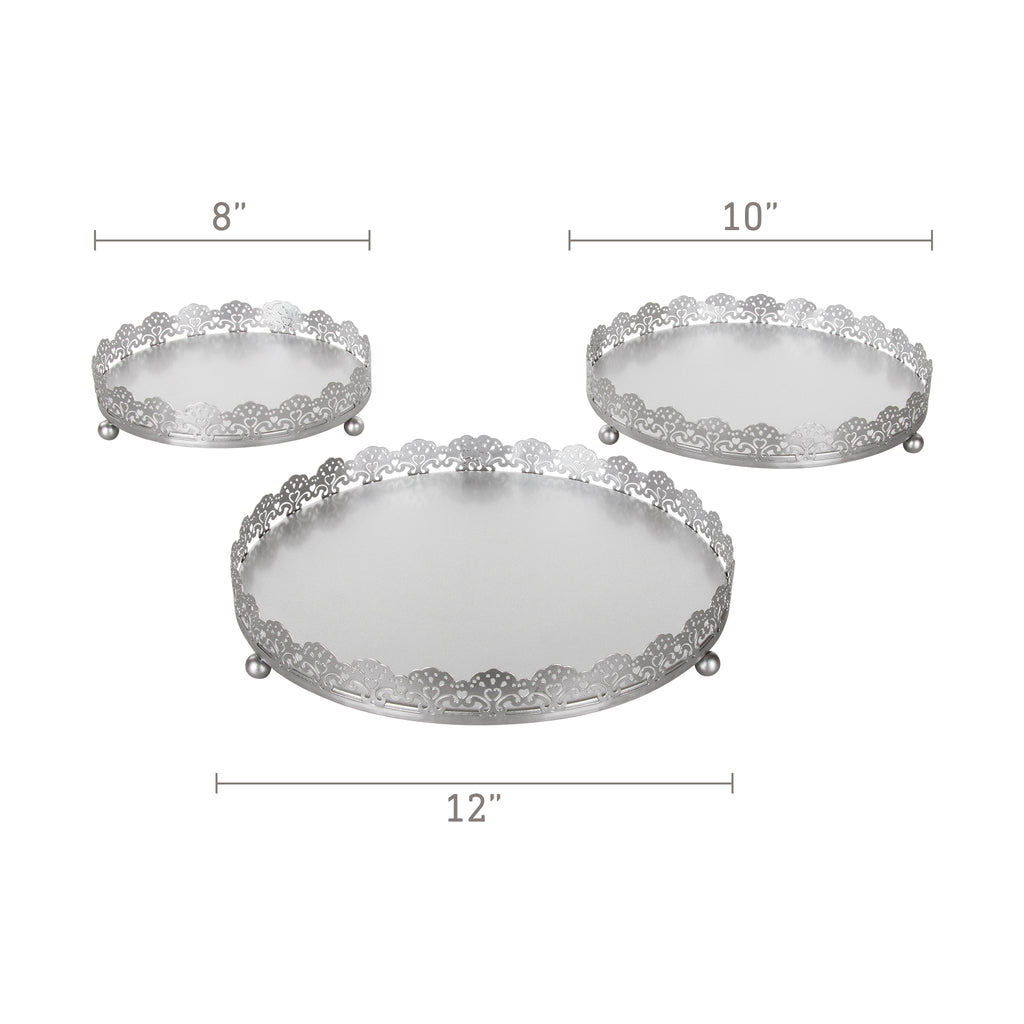 Download 3 Piece Silver Decorative Tray Set | Amalfi Decor