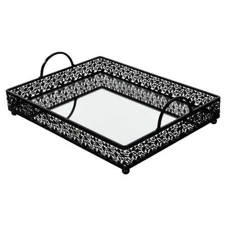 black decorative tray