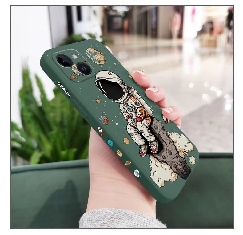 Premium Apple iPhone Case, MagSafe Compatible, Ultra Thin Magnetic Shockproof Cover with Soft Silicone Saturn Cartoon Design