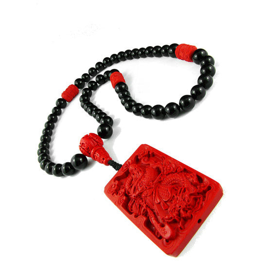 Black Onyx Guan Yu God Of War Necklace Khachara Empire