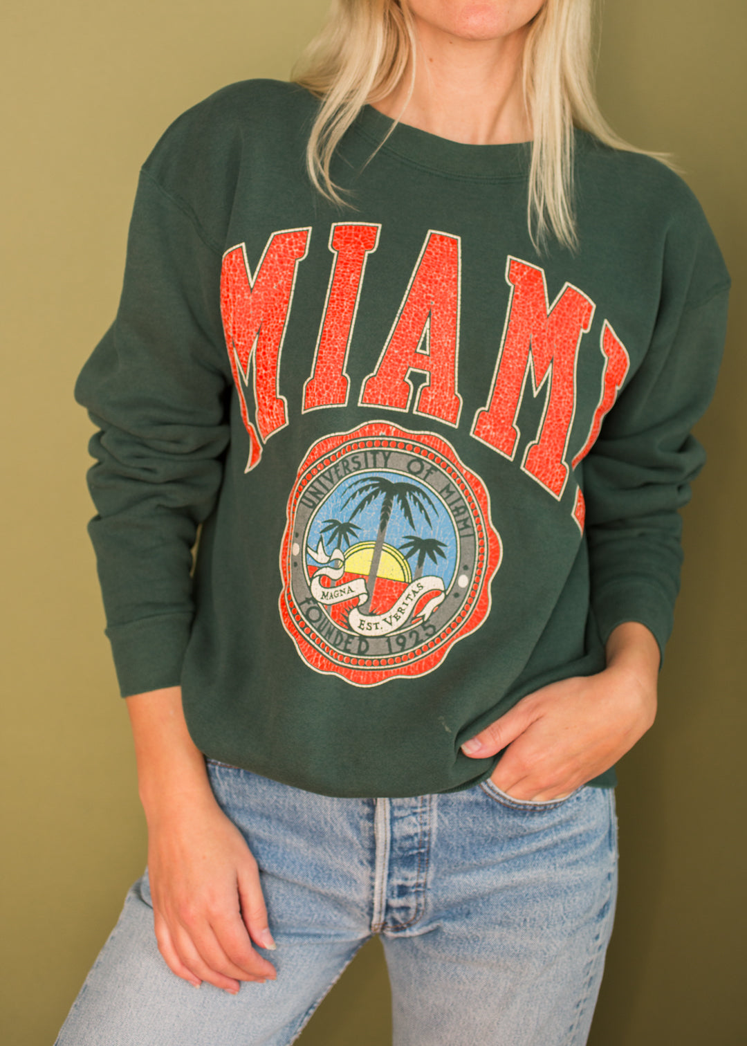 university of miami crewneck sweatshirt