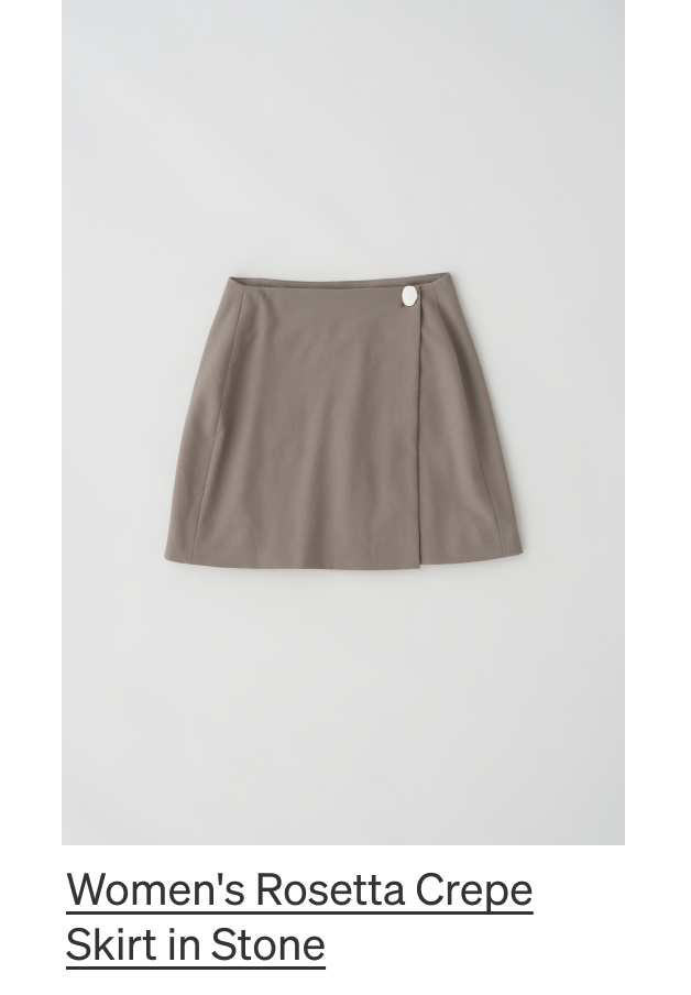Women's Rosetta Crepe Skirt in Stone