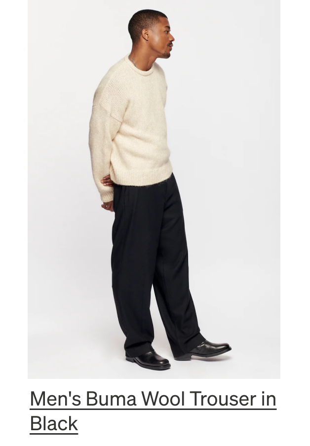 Men's Buma Wool Trouser in Black