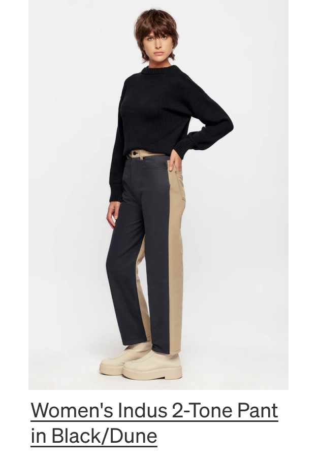 Women's Indus 2-Tone Pant in Black/Dune