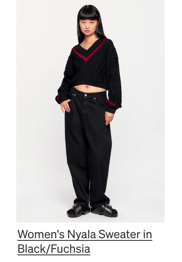 Women's Nyala Sweater in Black/Fuchsia