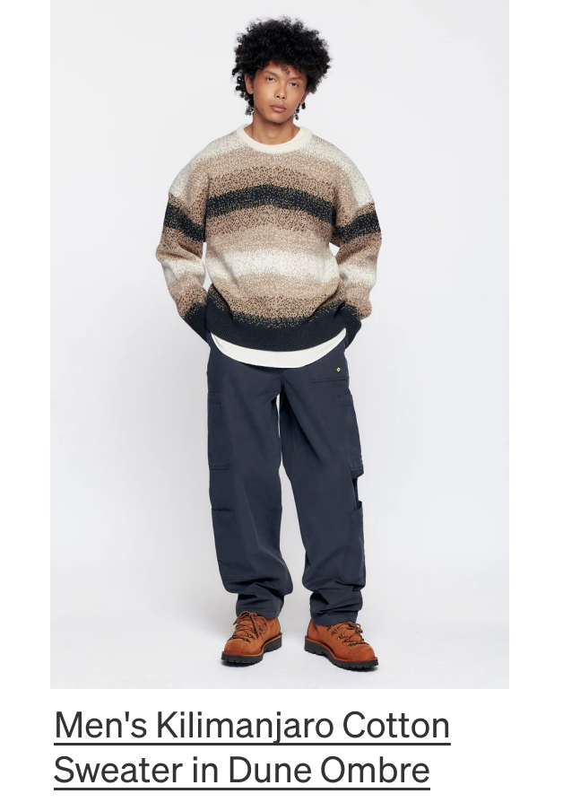 Men's Kilimanjaro Cotton Sweater in Dune Ombre