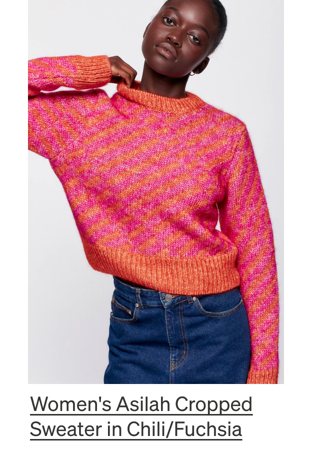 Women's Asilah Cropped Sweater in Chili/Fuchsia