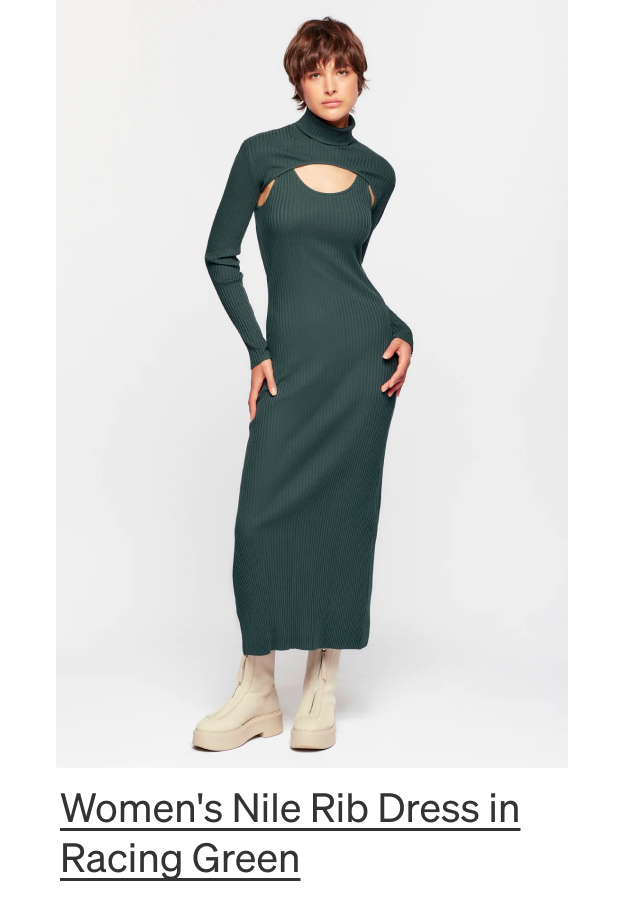 Women's Nile Rib Dress in Racing Green