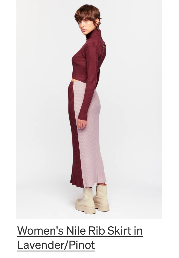 Women's Nile Rib Skirt in Lavender/Pinot
