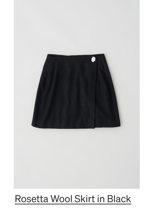 Rosetta Wool Skirt in Black