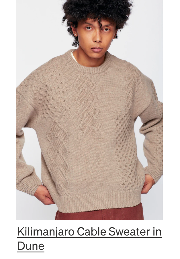 Kilimanjaro Cable Sweater in Dune