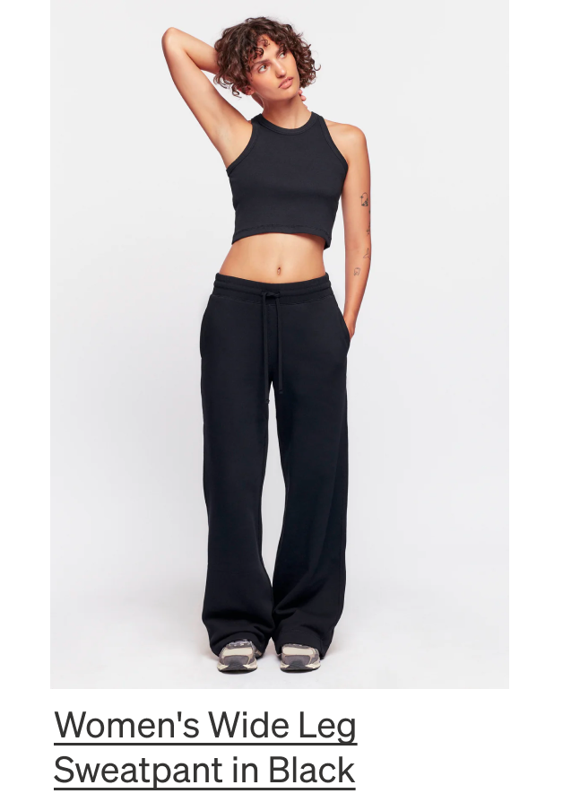 Women's Wide Leg Sweatpant in Black