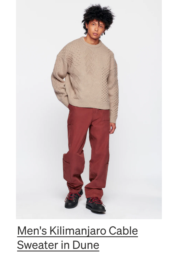 Men's Kilimanjaro Cable Sweater in Dune