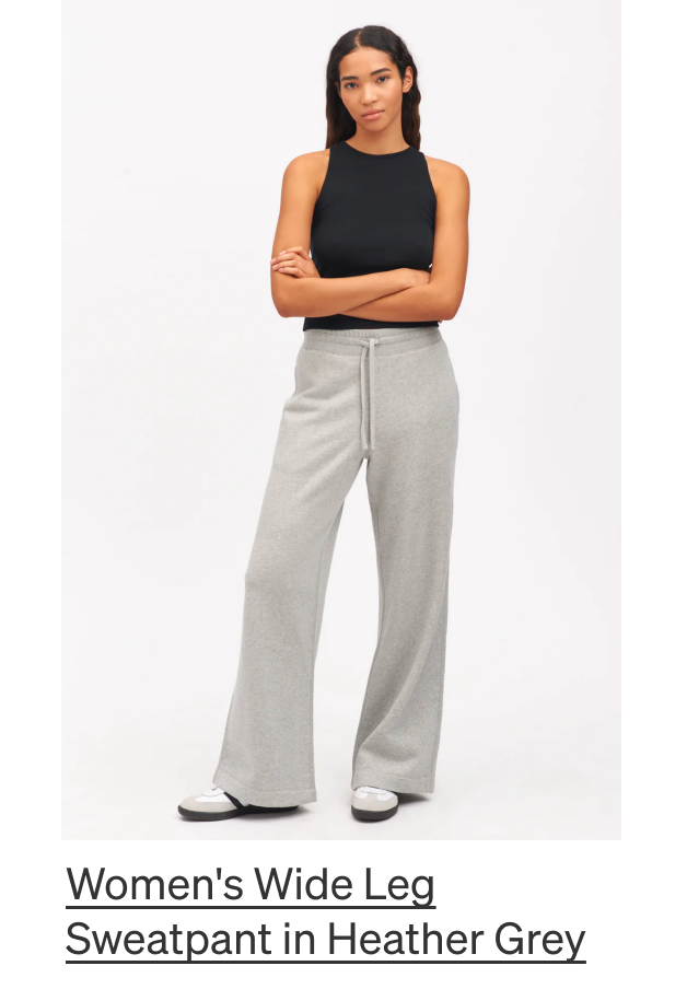 Women's Wide Leg Sweatpant in Heather Grey