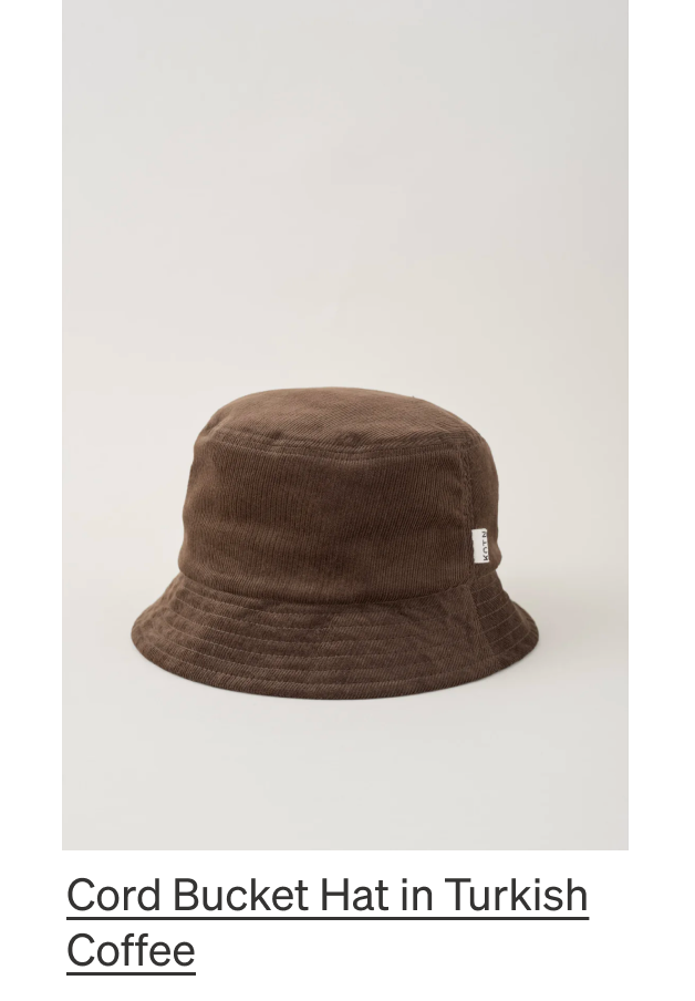 Cord Bucket Hat in Turkish Coffee