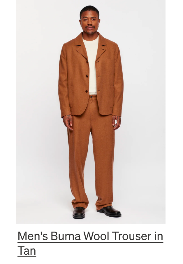 Men's Buma Wool Trouser in Tan