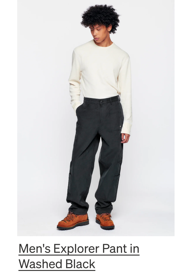 Men's Explorer Pant in Washed Black