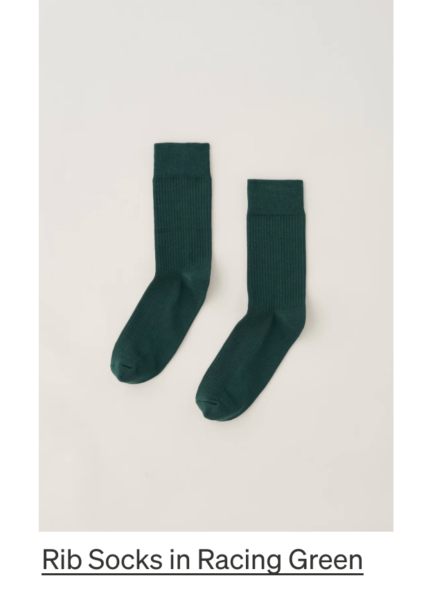 Rib Socks in Racing Green
