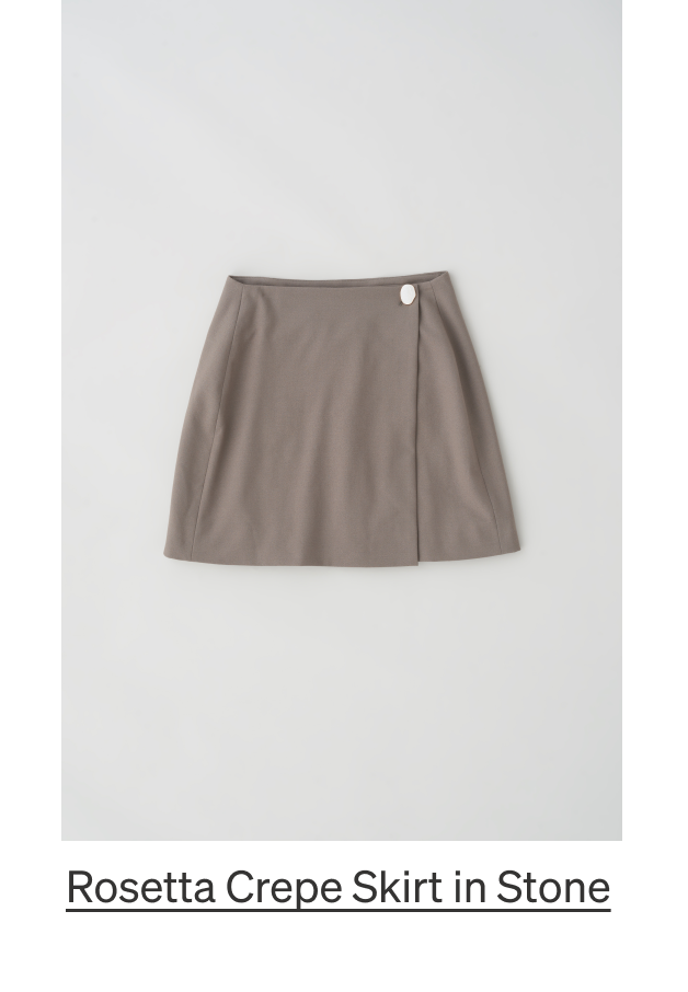 Rosetta Crepe Skirt in Stone