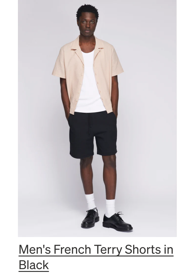 Men's French Terry Shorts in Black