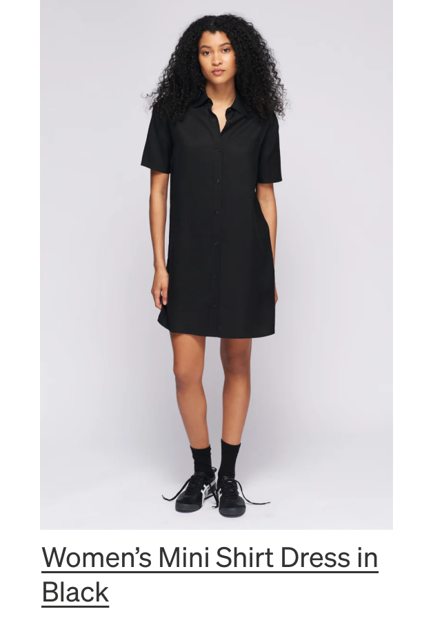 Women's Mini Shirt Dress in Black