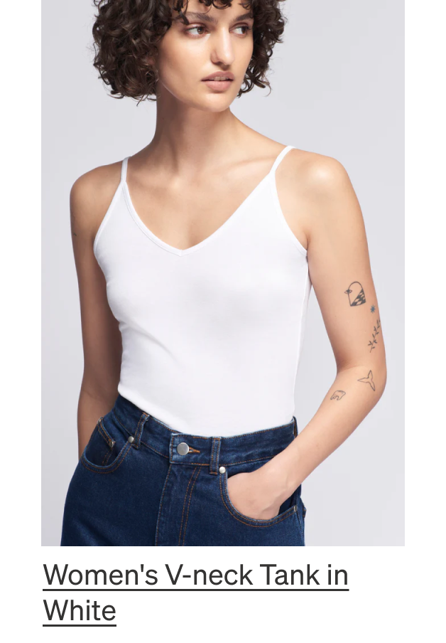V-neck Tank in White