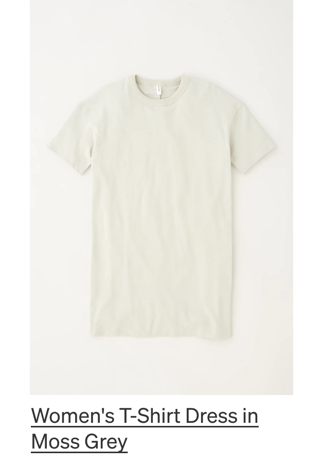 Women's T-Shirt Dress in Moss Grey