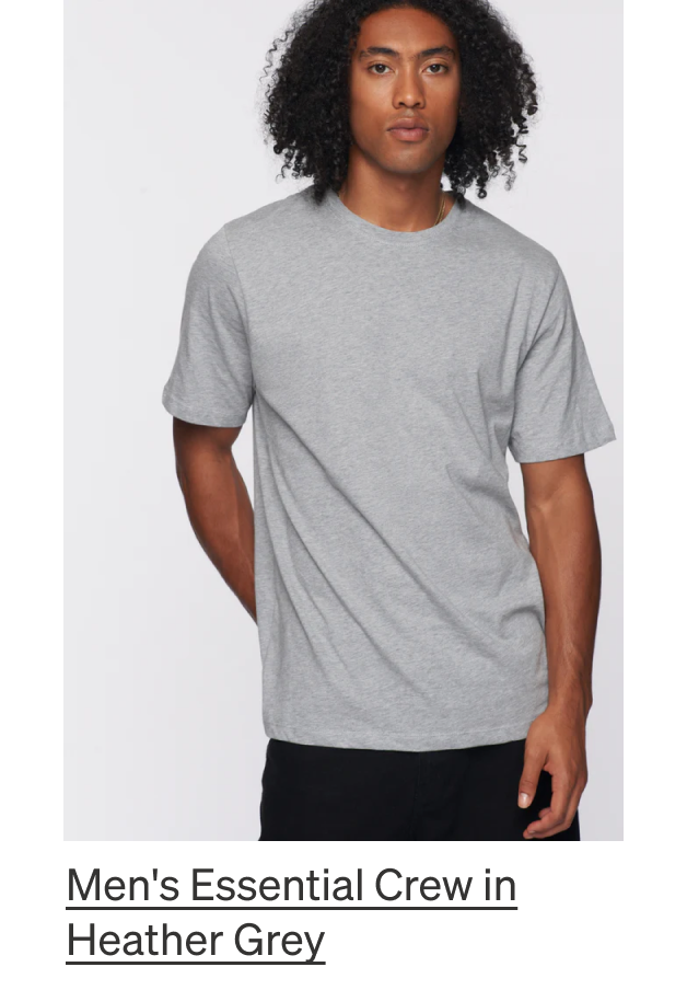 Men's Essential Crew in Heather Grey