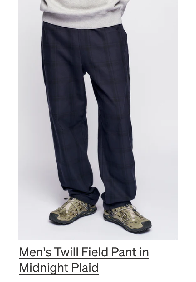 Men's Twill Field Pant in Midnight Plaid