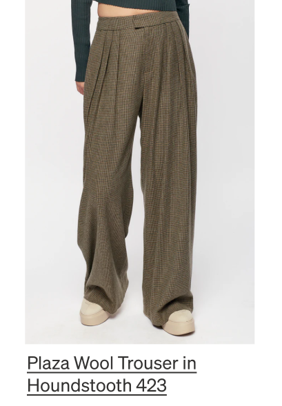 Plaza Wool Trouser in Houndstooth 423