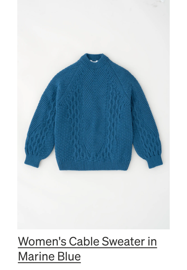 Cable Sweater Marine Blue