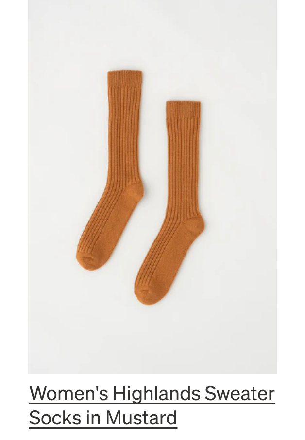 Women's Highlands Sweater Socks in Mustard