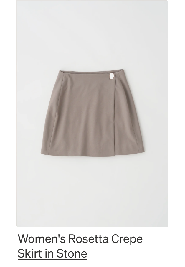 Women's Rosetta Crepe Skirt in Stone