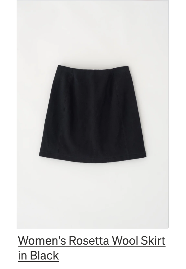 Women's Rosetta Wool Skirt in Black