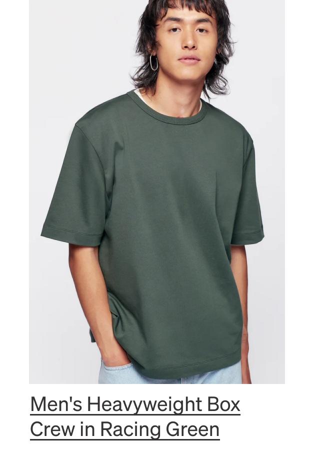 Men's Heavyweight Box Crew in Racing Green