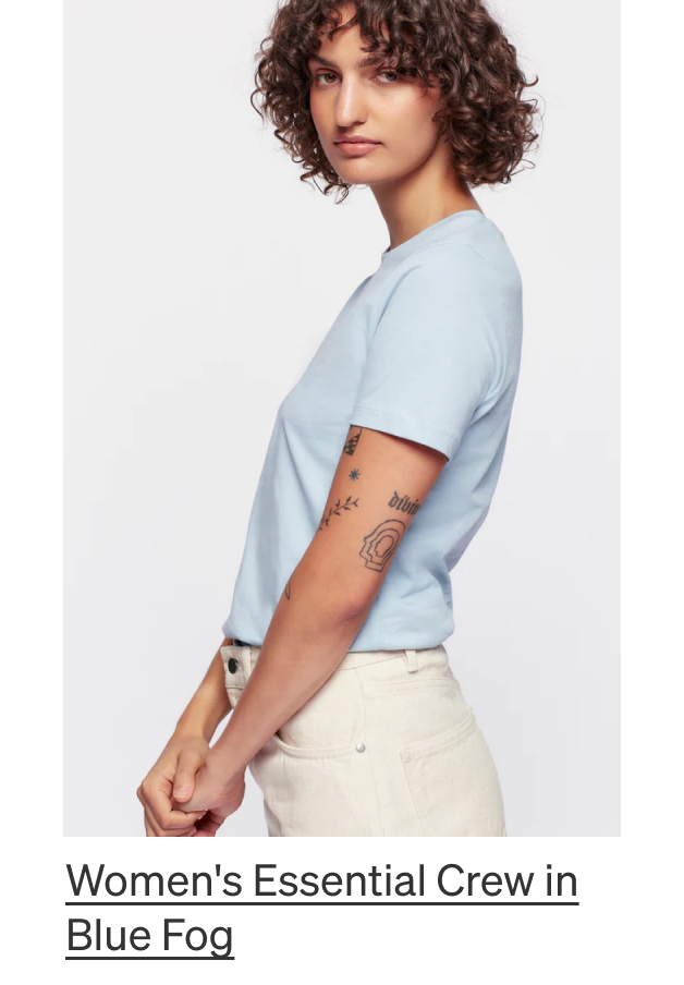 Women's Essential Crew in Blue Fog