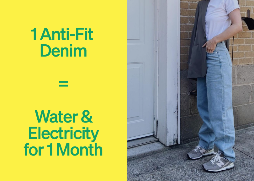 1 Anti-Fit Denim = Water & Electricity for 1 Month