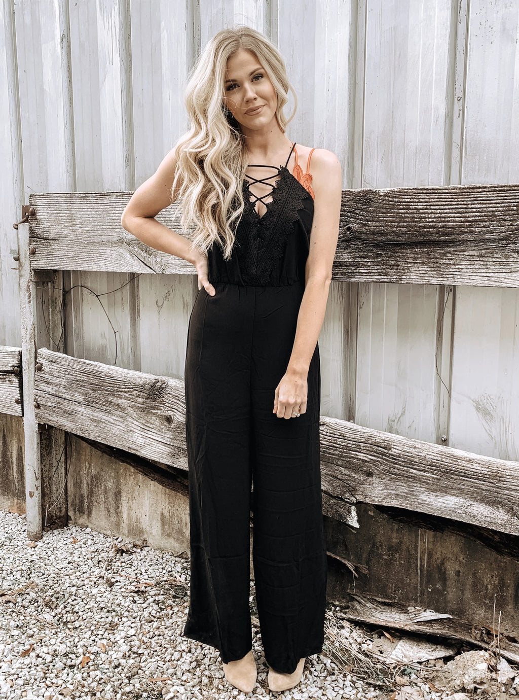 black crochet jumpsuit