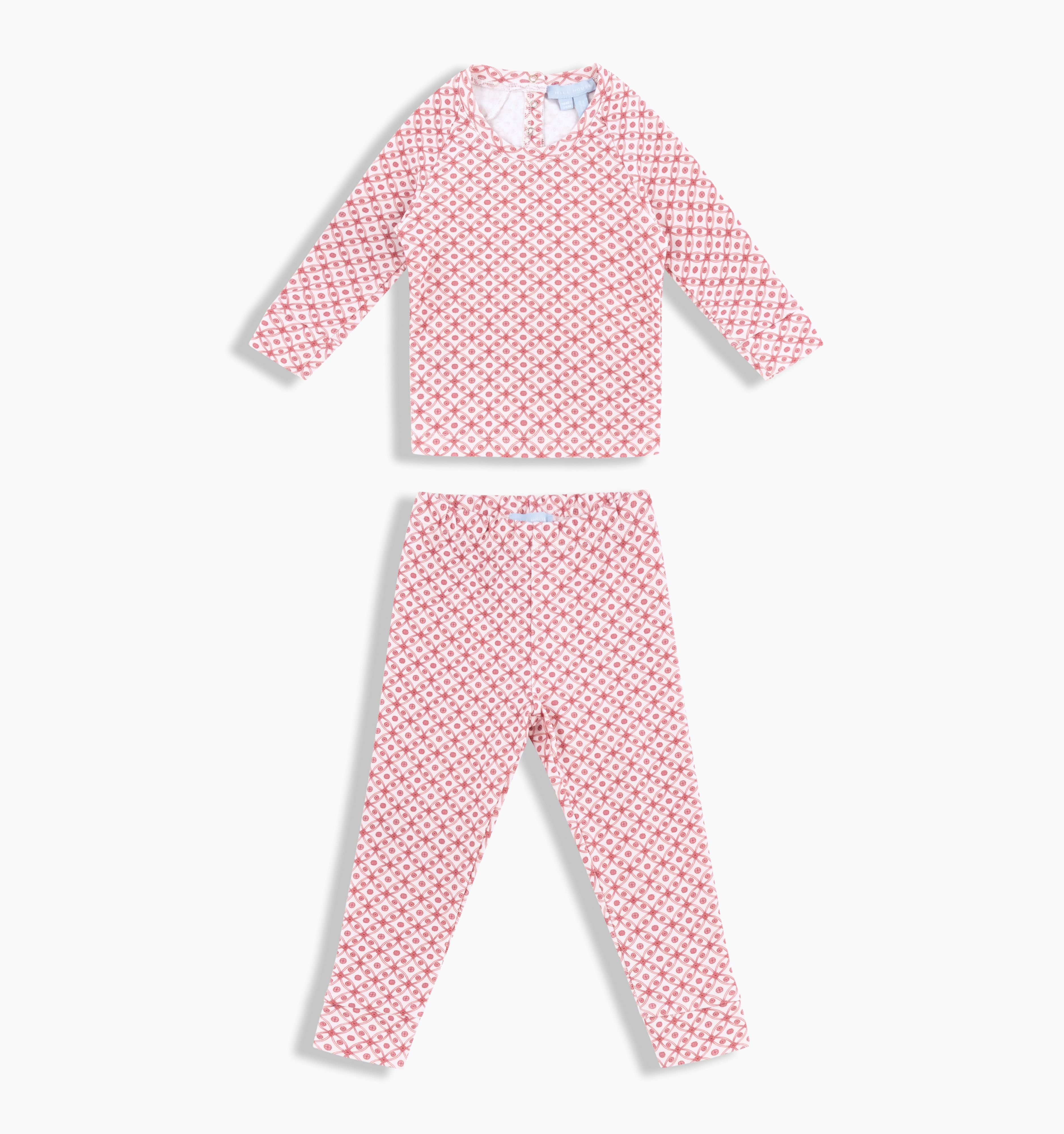 Hill House Home The Baby Pj Set In Rose Circular Lattice
