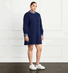 Navy Silk Sweater Dress
